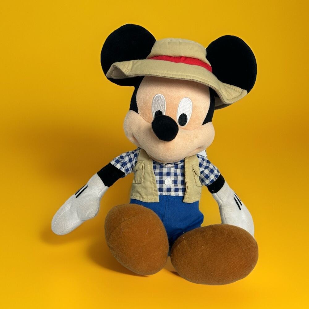 Disney Parks Mickey Mouse Safari Explorer Plush Animal Kingdom 9" Authentic